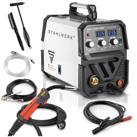 STAHLWERK MIG MAG 135 ST IGBT - MIG MAG Machine à Souder Au Gaz Inerte Avec 135 A, Fil Fourré FLUX, Avec Soudage Manuel MMA, Garantie De 7 Ans* 3 STAHLWERK MIG MAG 135 ST IGBT - MIG MAG Machine à Souder Au Gaz Inerte Avec 135 A, Fil Fourré FLUX, Avec Soudage Manuel MMA, Garantie De 7 Ans*