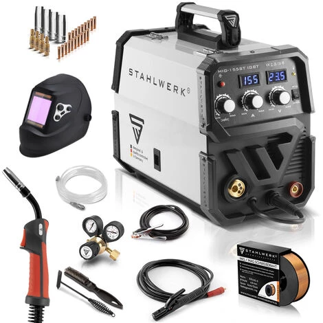 STAHLWERK MIG MAG 155 ST IGBT- équipement Complet - Machine à Souder MIG MAG à Gaz De Protection Avec 155 A, Fil Fourré FLUX Adapté, Avec MMA E-hand, 7 Ans De Garantie 2 STAHLWERK MIG MAG 155 ST IGBT- équipement Complet - Machine à Souder MIG MAG à Gaz De Protection Avec 155 A, Fil Fourré FLUX Adapté, Avec MMA E-hand, 7 Ans De Garantie