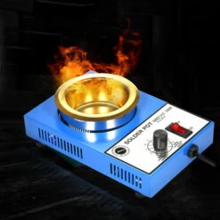 ASUPERMALL 250W 220V 80Mm Mini Plomb Soudure Sans Revetement En Titane Pot En Acier Inoxydable A Souder Pot Temperature Reglable Compact A Souder Pour Bain Soudage -Soudure MIG Soldes 23912647 3