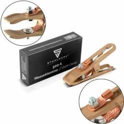 STAHLWERK Pince De Masse / Pince De Terre Jusqu'à 500A En Laiton Massif Accessoires Pour Les équipements De Soudage Et Les Découpeurs Plasma