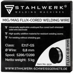 STAHLWERK MIG MAG Premium Fil Fourré E71T-GS Ø 0,8 Mm S200/ D200 Rouleau 5 Kg -Soudure MIG Soldes 36592495 3