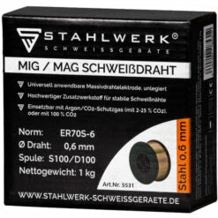 STAHLWERK Fil De Soudage MIG MAG ER70S-6 SG3 Ø 0,6 Mm S100/D100 Rouleau 1 Kg Jeu De 3 Pcs -Soudure MIG Soldes 36625782 3