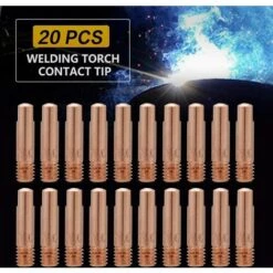 Betterlife 20Pcs Soudure Pointe De Tube Contact En Cuivre Pour Consommables De Torche De Soudage 15AK MIG MAG (1.0)