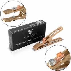 Pince De Masse Et Borne De Masse STAHLWERK - Borne De Masse De Haute Qualité Jusqu'à 260 A En Laiton Massif Pour Les Appareils De Soudage Et Les Découpeurs Plasma