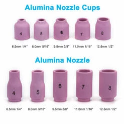 SUPERSELLER Kit De Soudage MIG MAG 49 Pièces Kit D'accessoires De Soudage Tig Lentille à Gaz Tronqués Coupe En Verre Résistant à La Chaleur Ensemble De Buses En Alumine Pour WP-17/18/26, 49 Pièces -Soudure MIG Soldes 48737264 4