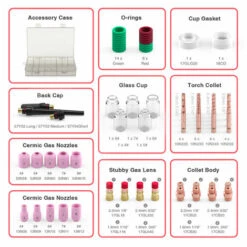 SUPERSELLER Kit De Soudage MIG MAG 68 Pièces Kit D'accessoires De Soudage Tig Tasses En Verre Résistant à La Chaleur Ensemble De Lentilles à Gaz Trapu Pour WP-17/18/26, 68 Pièces -Soudure MIG Soldes 48737306 3