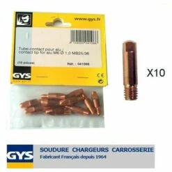 GYS 10 Tubes Contacts Spécial Alu D.1 Mm M6 Pour Torche 150 A/250A/300A