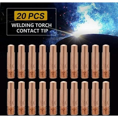 YOOUYIDA 20Pcs Soudure Pointe De Tube Contact En Cuivre Pour Consommables De Torche De Soudage 15AK MIG MAG (1.0) 3 YOOUYIDA 20Pcs Soudure Pointe De Tube Contact En Cuivre Pour Consommables De Torche De Soudage 15AK MIG MAG (1.0)