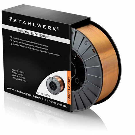 STAHLWERK MIG MAG Premium Fil De Soudage / Bobine De Fil ER70S-6 SG3 1,0 Mm S270/D270 15 Kg Pour Le Soudage Avec Gaz De Protection 3 STAHLWERK MIG MAG Premium Fil De Soudage / Bobine De Fil ER70S-6 SG3 1,0 Mm S270/D270 15 Kg Pour Le Soudage Avec Gaz De Protection