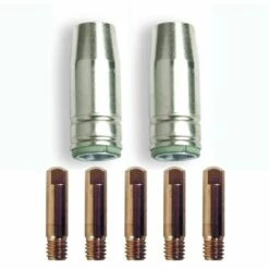 KIT MIG ONE NO Gaz AWELCO 2 Buses Torche Mig 12 X 54 Mm Ø 14 Mm + 5 Tubes Contacts 6 X 25 Mm Ø 0.8 Cuivre